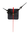 Quartz Clock Mechanism Kit With Hands And Motor For Easy Wall Clock Repair, black ornate hands and red second hand on motor