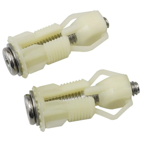 Heavy Duty Two Piece Toilet Seat Hinge Screw Set Delivering Zero Sweat Installation Featuring Slick Abs Washers And Rust Resistant Stainless Bolts for bathroom repair