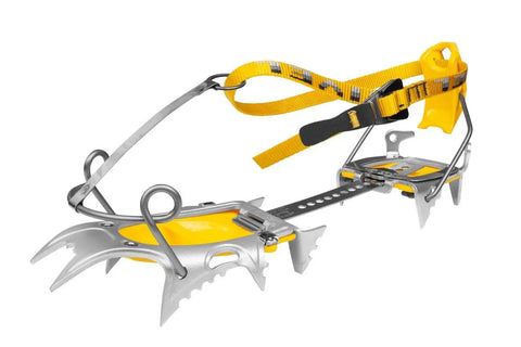 Air Tech Light 12 Point Aluminum Mountaineering Crampons With New Classic EVO Binding For Glacier Travel Ski Touring and Ice Climbing