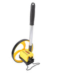 FILFEEL 8 Inch Measuring Wheel for Construction – Telescopic Distance Measuring Tool with 0–9999.9m, ±0.5% Accuracy, 45.5–96.5cm pole in yellow and black.