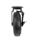 Built Like A Tank Eight Inch Pneumatic Rubber Caster With Rock Solid Side Brake For Smooth Rolling Hotel Luggage Cart Replacement, front view.