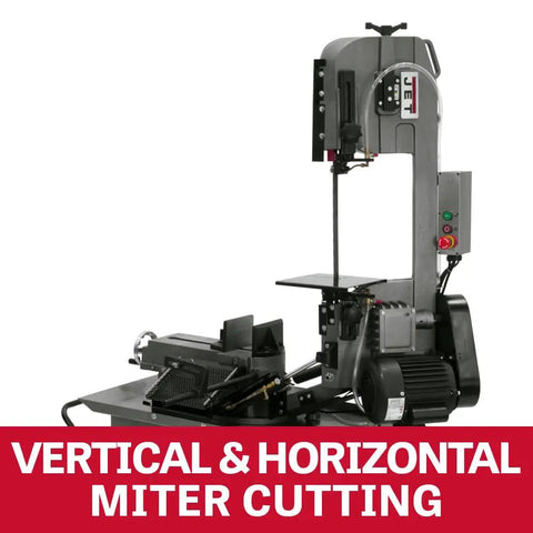 Heavy Duty Metal Cutting Band Saw Workhorse With 7 X 10-1/2 Inch Capacity, 0 To 45 Degree Miter Head, Horizontal And Vertical Setup, 1 HP Motor, 115/230V 1Ph, Hydraulic Downfeed For Smooth, Precise Cuts