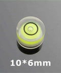100 pcs Multisize Circular Spirit Level Bubble Level, 10*6mm size, clear casing with green level indicator, for accurate leveling.