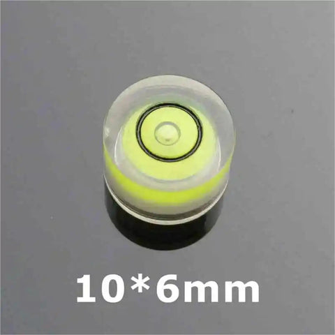 100 pcs Multisize Circular Spirit Level Bubble Level, 10*6mm size, clear casing with green level indicator, for accurate leveling.