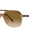 Unisex Aviator Style Sunglasses With Crystal Lenses Non Polarized Havana On Transparent Brown With Clear Gradient Size 56 For Men And Women