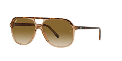 Unisex Aviator Style Sunglasses With Crystal Lenses Non Polarized Havana On Transparent Brown With Clear Gradient Size 56 For Men And Women
