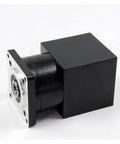 110mm Planetary Gearbox With 90 Degree Right Angle Hole Output Mount, black housing, NEMA42 compatible for robotics projects.