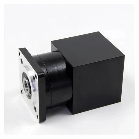110mm Planetary Gearbox With 90 Degree Right Angle Hole Output Mount, black housing, NEMA42 compatible for robotics projects.