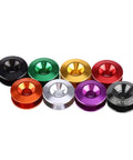 Colorful universal bumper quick release kits for cars; aluminum, various colors, used for front and rear trunk fasteners.