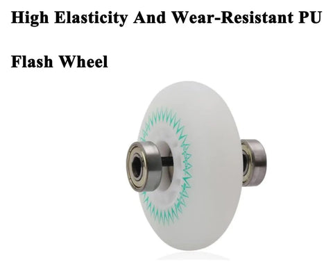 Inline Skate Wheels 76mm White Replacement Wheels for Indoor Outdoor Use with High Speed Bearings, side view of single wheel