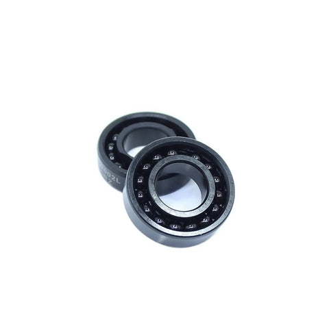 6902 High Temp Thin Section Ball Bearing 15X28X7mm Two Pack 500C showing steel balls and black casing for industrial use.