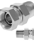 Swivel Adapter 3/4 Inch NPTF Male To 3/4 Inch NPSM Female, 360 Degree Swivel For Quick, Easy Install In Tight Spots, Prevents Hose Kinking And Keeps Hydraulic Lines Flowing, zinc-plated steel hydraulic fitting