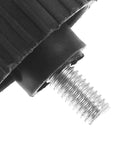 Close-up of metal threaded end of heavy duty replacement scale feet for electronic platform scales with shock absorber design.