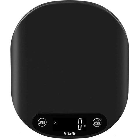 33 Lb Digital Kitchen Scale High Precision 0.1 Oz 1 G With LED Display For Cooking And Baking, 15 Kg Capacity, Black Top View