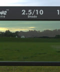 View through Auto Darkening Welding Lens With True Color Technology Shade 10, 2x4.25 Inch, showing clear landscape.