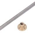 T8 Lead Screw 300mm Kit With Stainless Steel Rods And Brass Nut For 3D Printer And CNC Machine Linear Motion Guide Rail DIY Automation Parts High Precision Low Backlash For Smooth Motion And Accurate Positioning, stainless lead screw with brass nut