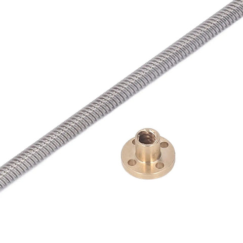 T8 Lead Screw 300mm Kit With Stainless Steel Rods And Brass Nut For 3D Printer And CNC Machine Linear Motion Guide Rail DIY Automation Parts High Precision Low Backlash For Smooth Motion And Accurate Positioning, stainless lead screw with brass nut
