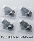Built Tough Adjustable Compression Latch Keyed Alike Four Pack Flush Mount Cabinet Lock With Sturdy Alloy Finish quick hookup 4 individually packed latches with keys.