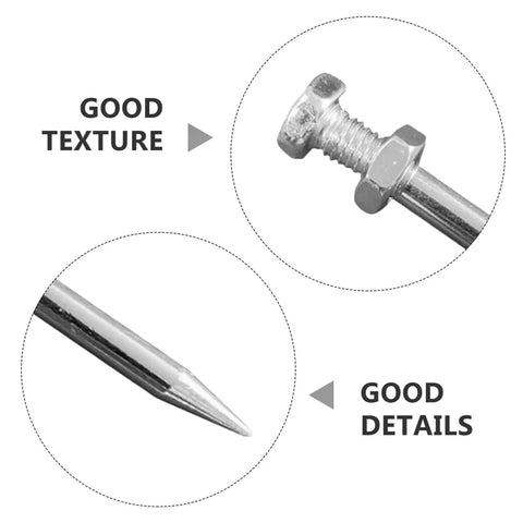 Close-up of 20 Pcs Lawn Aerator Shoes Pegs 5.8cm Spikes showing metal texture and pointed tip detail for garden soil aeration.