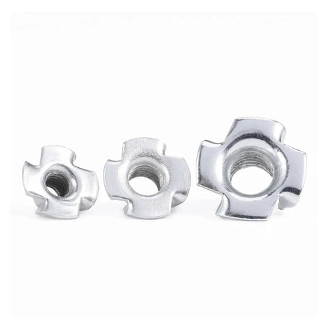 Three Four Claw T Nuts For Wood Furniture And Speaker Installations Carbon Steel Zinc Plated M10 Blind Prong Inserts Built To Last