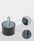 Heavy Duty Rubber Shock Absorber Mount With Metric Male Rod For Cars And Boats showing detailed threaded rod and durable rubber base.