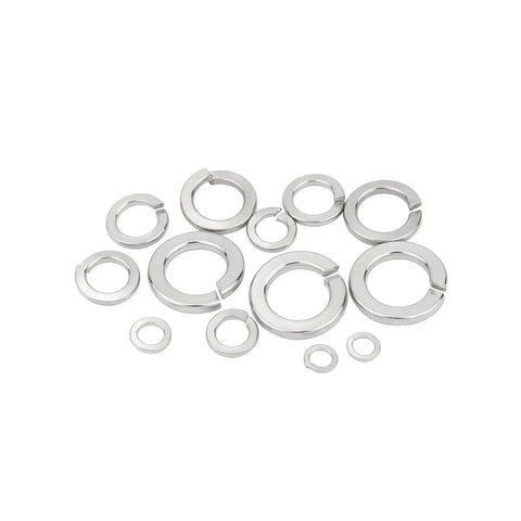 Assorted 304 Stainless Steel Spring Lock Washers Set for M2 to M12 Light Split Lock Washers That Prevent Loosening With Vibration Resistance