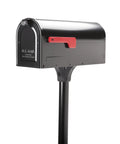 Mount Mailbox And In Ground Post Kit For Outdoor Use Medium Black Weatherproof Metal Set Rust Resistant Galvanized Steel