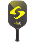 Front view of CX11E Control Pickleball Paddle with Carbon Fiber Frame, 7.8 Oz, Yellow Finish, Lightweight Handle for Precise Control.
