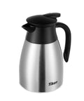 Built Tough 34 Oz Thermal Coffee Carafe With Double Wall Stainless Steel Vacuum Insulation, sleek silver design, smooth pour spout.