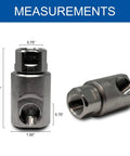 Heavy Duty Half Inch FXF Swivel With MxM Adapter, 5000 PSI, nickel plated, shown with measurements for hose reel replacement.