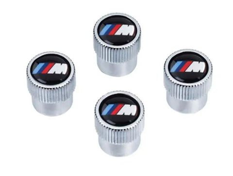 BMW M Logo Valve Stem Caps Set Of 4 Genuine OEM Flexible And Easy To Install Tire Caps Multi Color Finish Durable Car Accessory For BMW And M Models