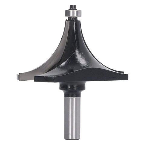 Top Tier Tungsten Carbide Roundover Router Bit With 1/2 Inch Universal Shank, 1/2 radius for smooth wood trimming.