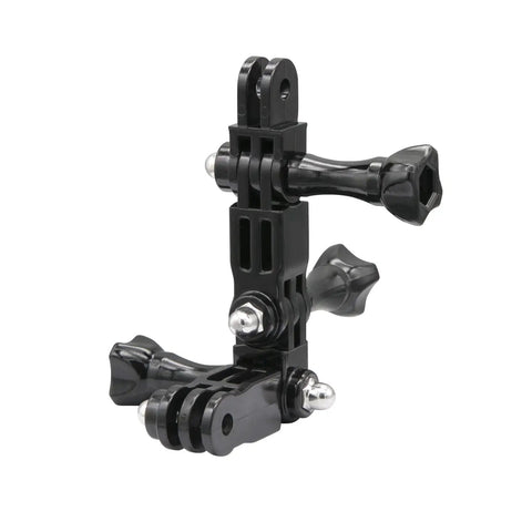 3-Way Adjustable Extension Pivot Arm Kit For Action Cameras - Multi-Angle Mount With Straight Joints For Vertical And Horizontal Alignment Durable Polycarbonate Build Includes 8 Long Thumb Screws, shown folded