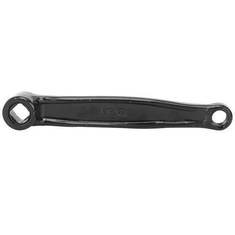 Beefy High Carbon Steel Mountain Bike Crankset arm, durable and high strength, part of 24-34-42T setup with chain guard.