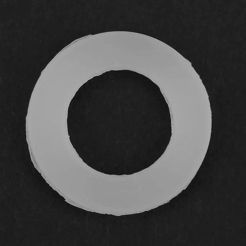 White flat gasket from 12 Piece Silicone Washer Gasket Set With Half Inch Sealing O Rings, White Flat Gaskets And Wave Lock Washers For Bellows Hoses, Automotive And Plumbing Use on black background
