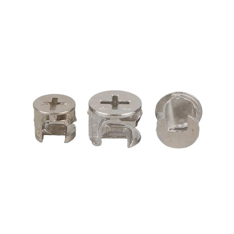 Three In One Thickening Connector Eccentric Wheel For Furniture Hardware, 15mm 12mm 10mm Diameters, Zinc Alloy Nickel Plated