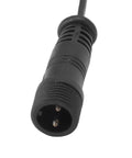 Close-up of the waterproof male connector from the Heavy Duty 3.3 Foot Deck Light Extension Cable With Sturdy Two Pin IP67 Waterproof Male Female Connector Engineered For No Fuss Patio Wiring And Backyard Party Glow Ups.