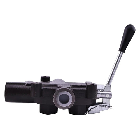 Four Way Three Position Hydraulic Control Valve For Log Splitters, 25 GPM At 2750 PSI, Auto Return Detent Lever, side view