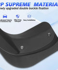 Tesla Model 3 Mud Flaps Set Of Four Front And Rear Splash Guards Custom Fit 2024 To 2026 PP supreme material close-up showing installation.