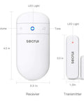 Wireless Door Alert Chime For Home And Business, Real Time Door Open Notifications, Instant Entry Alerts, No-Fuss Setup, Keeps Your Property Safe With 24/7 Peace Of Mind And Quick Door Alerts At Every Entrance. White receiver and transmitter set with LED light, 4.5 in and 3.0 in