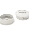 2 Inch Desk Grommet Kit Five Pack No Fuss For Easy Cable Management And Wire Organization, white removable lid, dimensions shown