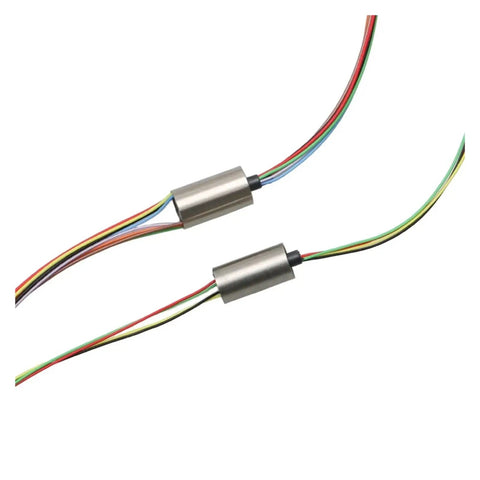 Slip Ring Rotary Joint 6mm Diameter 4CH 8CH Conductive Slip Ring 1A 1.5A 360 Degree Rotation Connector For Cameras Robotics Test Gear And Rotating Platforms Gold Contact Points For Stable Signals, 6mm metal body with wires