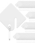 50 Pcs 1.5 Inch Slotted Key Tags With Metal Snap Hooks White Plastic Hanging Tags For Key Cabinets Boxes And Lockers