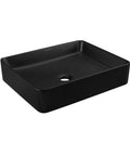 Concorde Rectangle Ceramic Vessel Sink Matte Black For Above Counter Install Scratch Resistant Nonporous Ceramic Modern Bathroom Upgrade