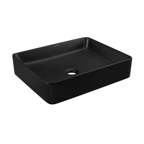Concorde Rectangle Ceramic Vessel Sink Matte Black For Above Counter Install Scratch Resistant Nonporous Ceramic Modern Bathroom Upgrade