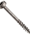 Pocket Hole Screws Seven By One And A Half Inch Pan Head With Square Drive, Coarse Thread, Lube Finished, angled view