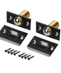 Invisible Drive-In Closet Ball Catch Hardware, 2 Pack Black Finish with screws and plates, heavy-duty stainless steel construction.