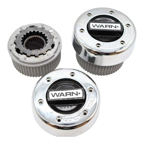 Standard Manual Locking Hubs for 30-Spline Axles, Chrome and Black Finish, Heavy Duty 4WD Hubs Pair - OEM Replacement