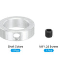 Shaft Collar 1.1 Inch Bore Zinc Plated Carbon Steel Set Screw Style Clamping Collar with M8 Screw, Silver