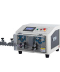 Dead-On Automatic Cable And Wire Cutting Stripping Machine With Slick Touchscreen Interface, showing LCD and wire feed for professional use.